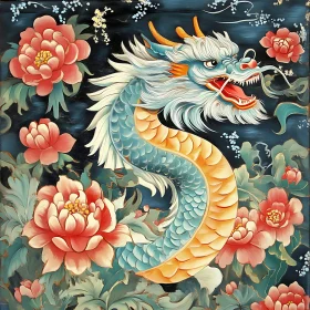 Floral Dragon Composition