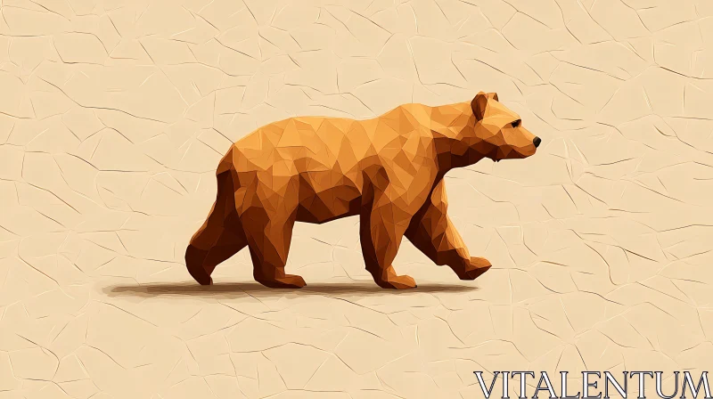 AI ART Polygonal Wildlife Art of a Bear