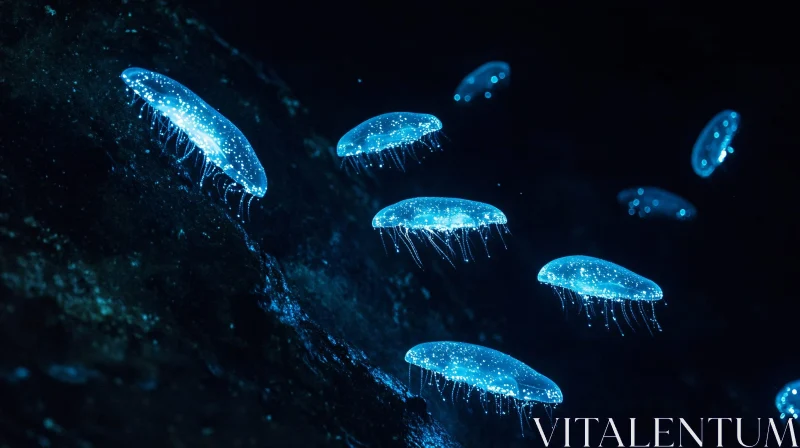 AI ART Luminescent Marine Life in the Ocean