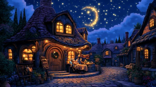 Romantic Night in Quaint Village