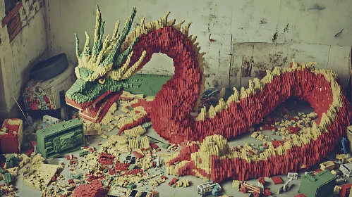 Block Dragon Art