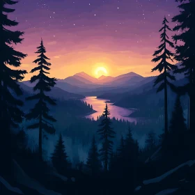 Tranquil Sunset River Scene