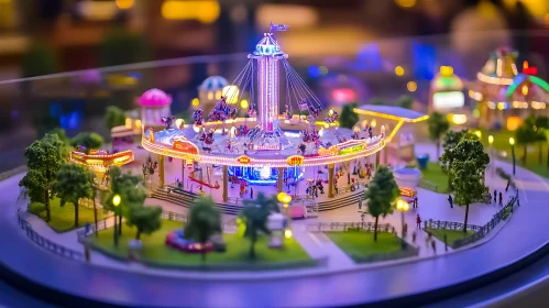 Whimsical Miniature Fairground Scene