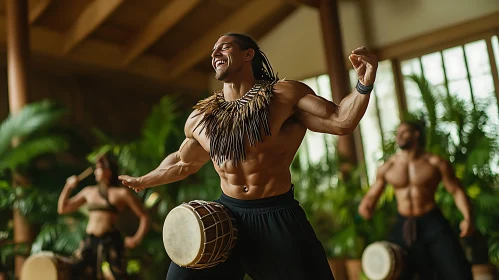 Man Dancing with Drum: A Cultural Celebration