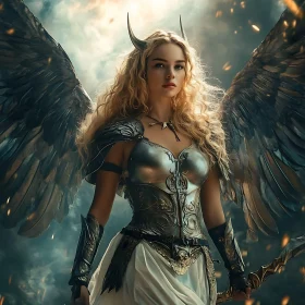 Fantasy Angel Warrior with Horns