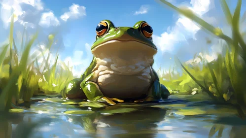 Peaceful Frog Reflection