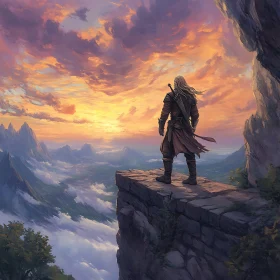 Cliffside Warrior Sunset View