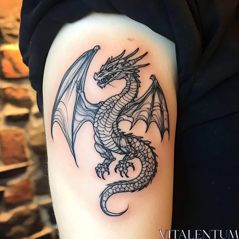 AI ART Intricate Dragon Tattoo Design