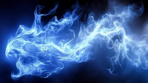 Blue Smoke Patterns in Abstract Style