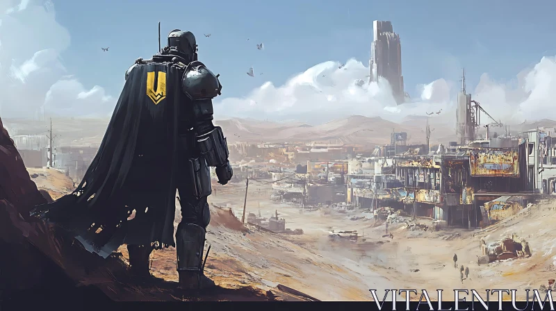 AI ART Warrior in Wasteland