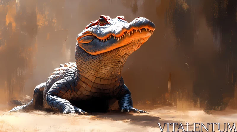 Alligator in Earthy Tones AI Image