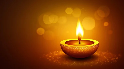 Glowing Diya: Symbol of Diwali Festival