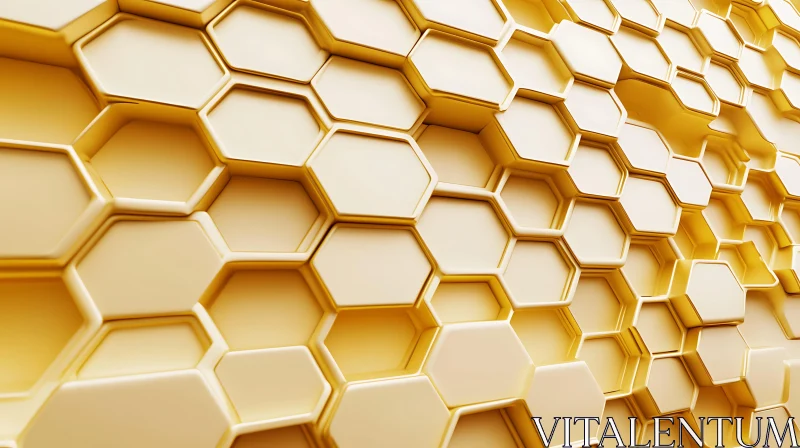 Abstract Honeycomb Golden Texture AI Image