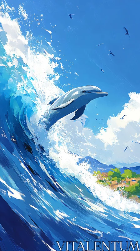 AI ART Oceanic Dolphin Jump