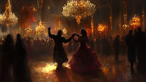 Couple Dancing in Grand Ballroom