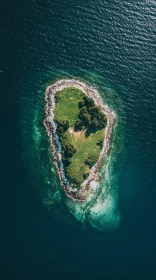 Remote Island Surrounded by Vibrant Ocean Waters