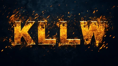 Burning Text 'KLLW' with Flame Effect