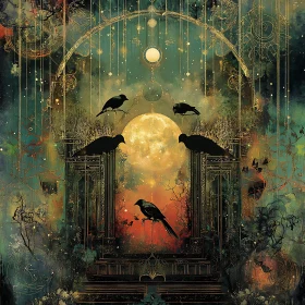 Nocturnal Birds and the Moon