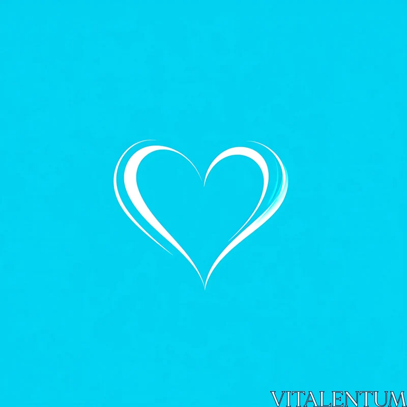 Simple Heart Design on Blue Canvas AI Image