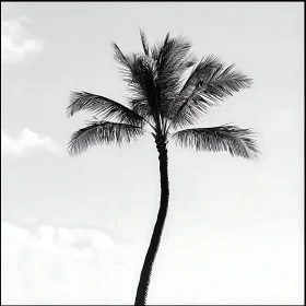 Monochrome Palm Tree Silhouette
