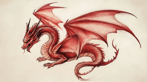 Crimson Dragon Illustration