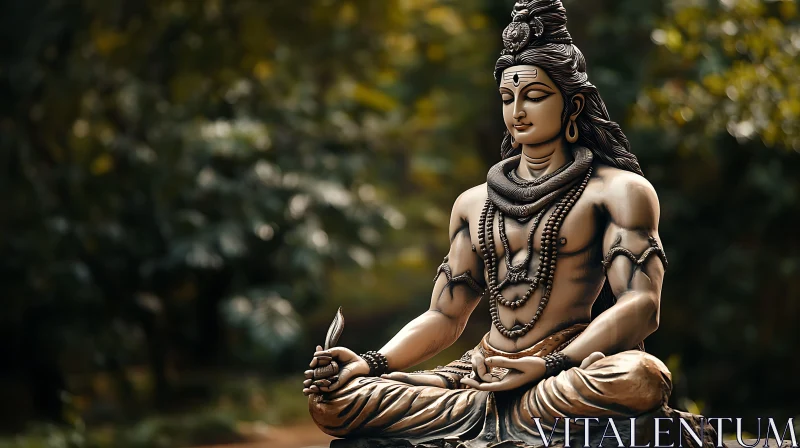 AI ART Serene Statue in Meditation Pose