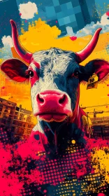 Vibrant Cow Pop Art