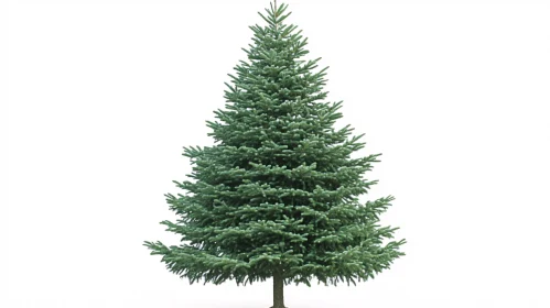 Evergreen Conifer Tree Isolated on White