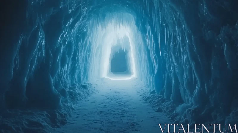 AI ART Glistening Icy Tunnel with Intricate Details