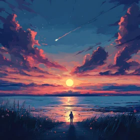 Sunset Contemplation by the Sea