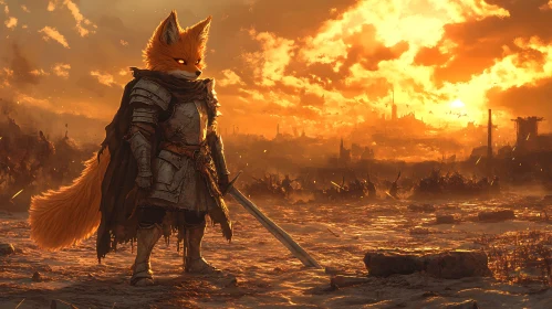 Armored Fox Warrior on Battlefield