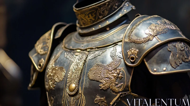 AI ART Detailed Metallic Armor of Medieval Knight