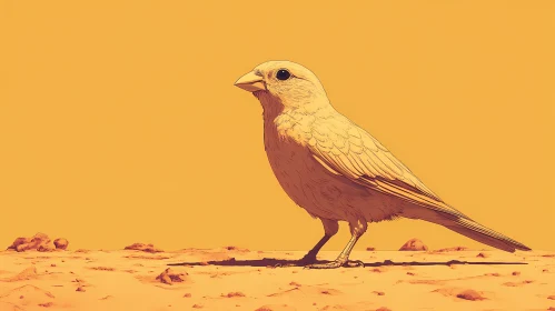 Minimal Desert Bird Art