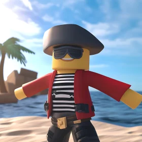 Lego Pirate on Tropical Beach