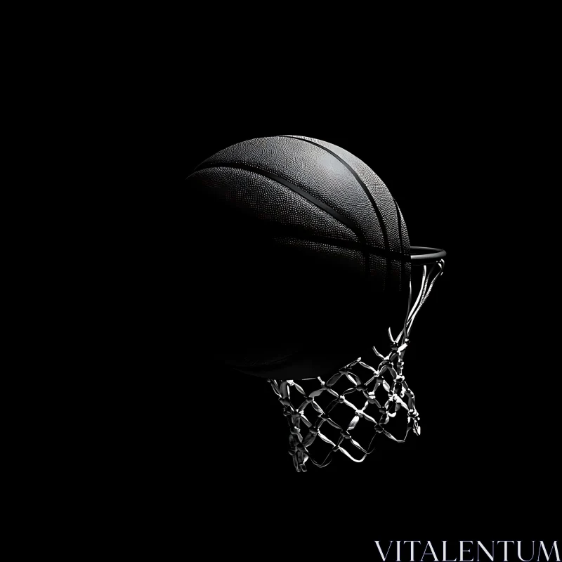 Monochrome Basketball AI Image