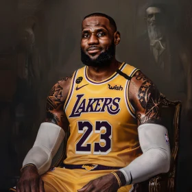 LeBron James No.23 Lakers Artwork