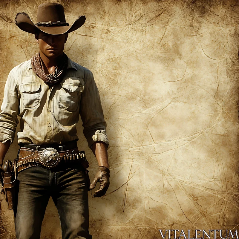 Classic Cowboy in Traditional Attire AI Image