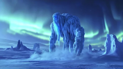 Frozen Giant in the Arctic Night