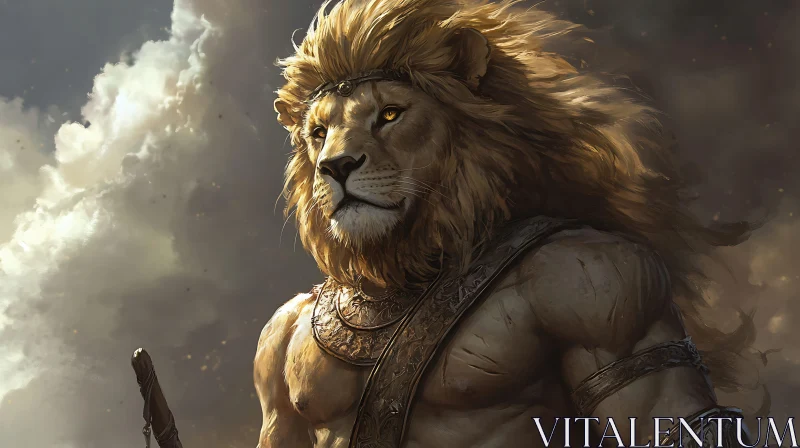 AI ART Majestic Lion Warrior Art