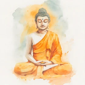Peaceful Buddha in Watercolor