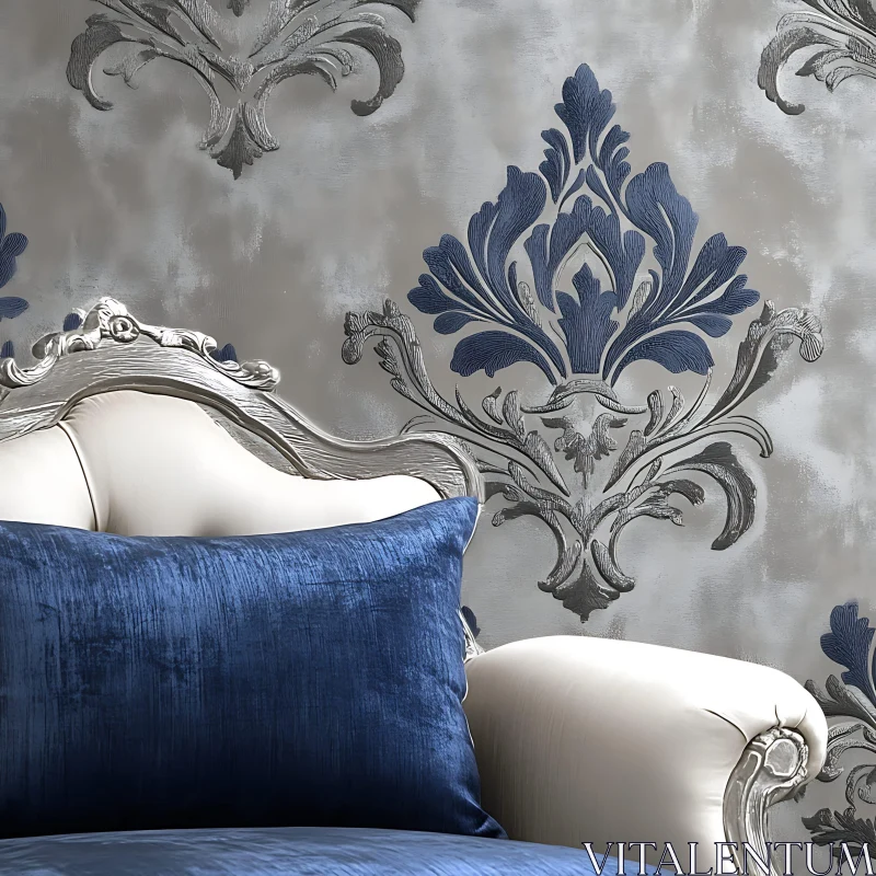 AI ART Sophisticated Interior with Damask Patterns