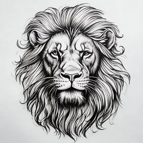 Monochrome Lion Artwork