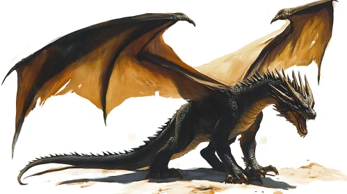 Dragon with Open Wings Art