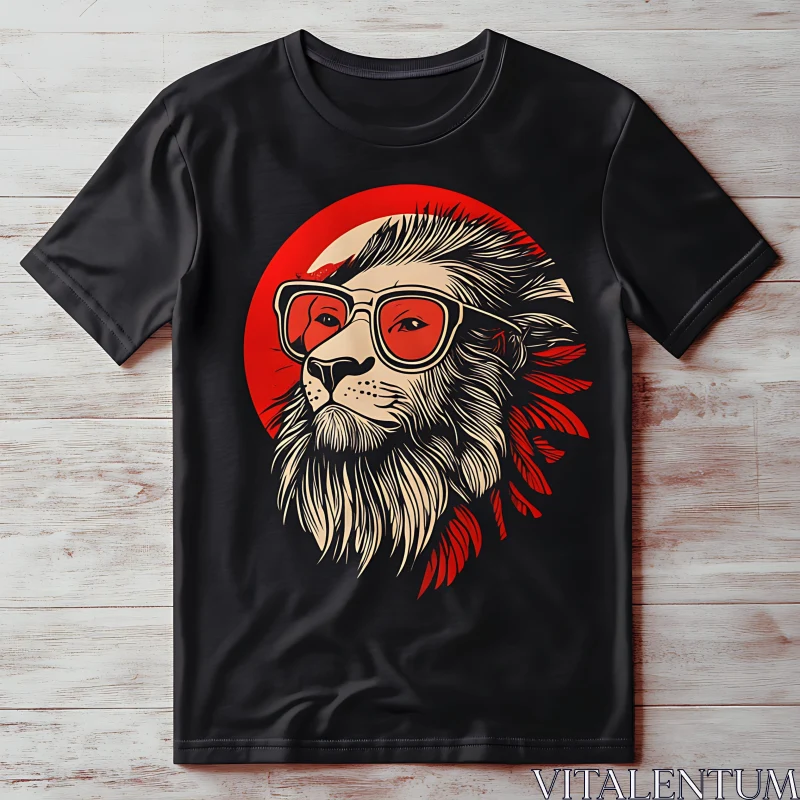 Cool Lion Tee AI Image