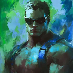 Cool Man in Sunglasses Painting