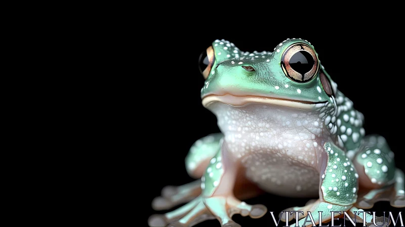 Vivid Frog Portrait in Nature AI Image