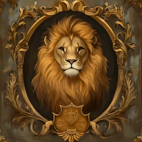 Framed Lion Artwork