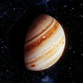 Gaseous Giant: Jupiter in Starry Space