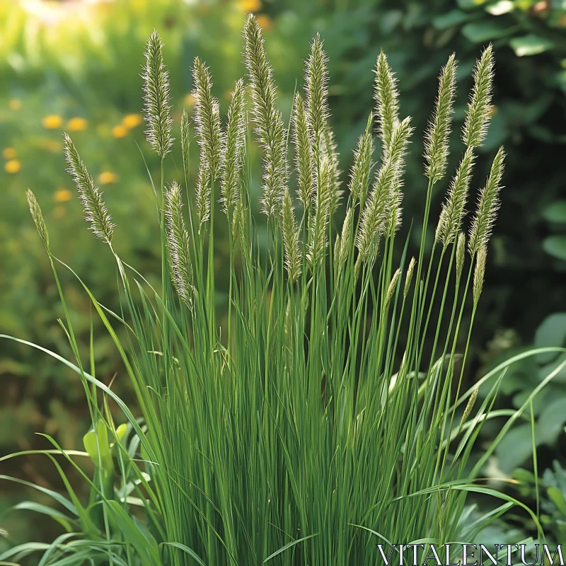 Slender Green Foliage in a Natural Setting AI Image