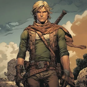Blonde Warrior in Earth Tones